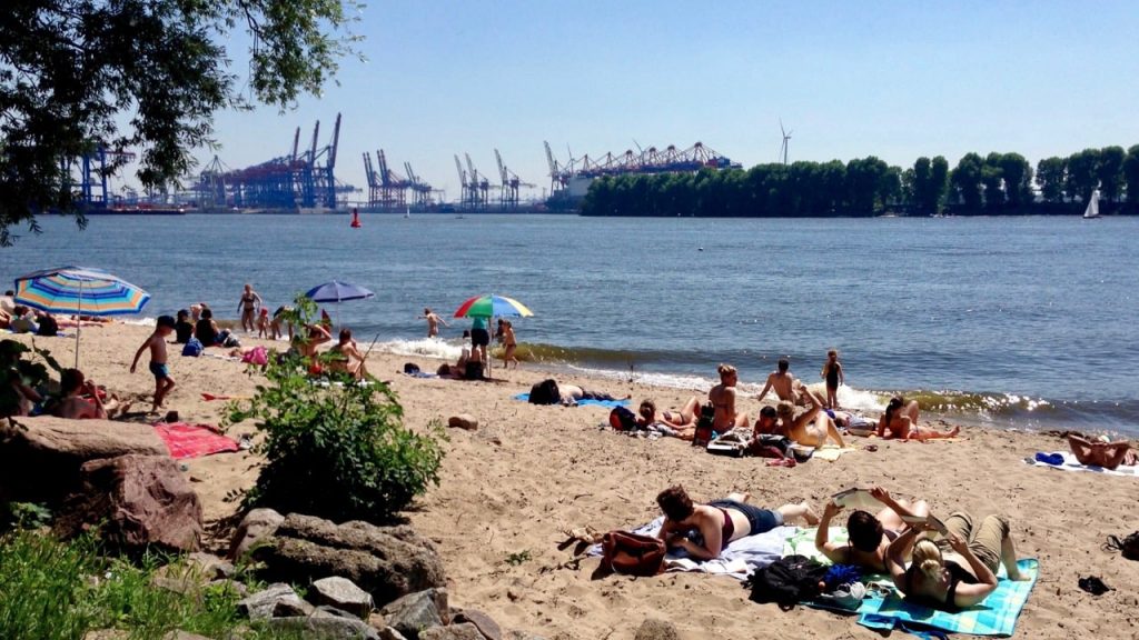 altona, elbstrand, hamburg, strand, stadtstrand, hafen, hamburg strand, sonne, sommer
